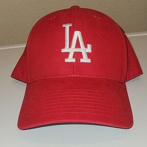 Los Angeles Embroidered LA Logo Red Baseball Cap